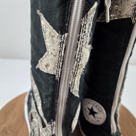 VTG Y2K Converse Chuck Taylor All Star Knee High Lace Shoes Women's Sz 7 Glitter - Picture 7 of 16